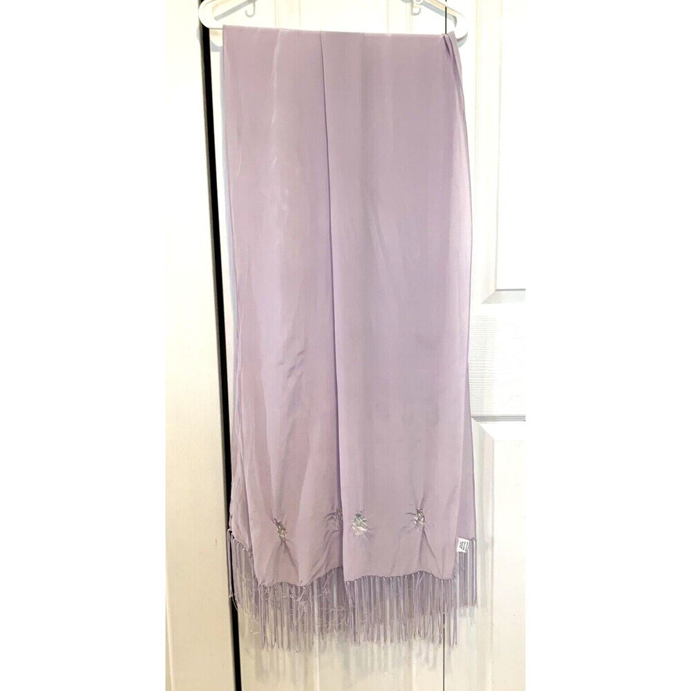 Vintage Silk Wrap Scarf Sheer Shawl 22" W X 72"L